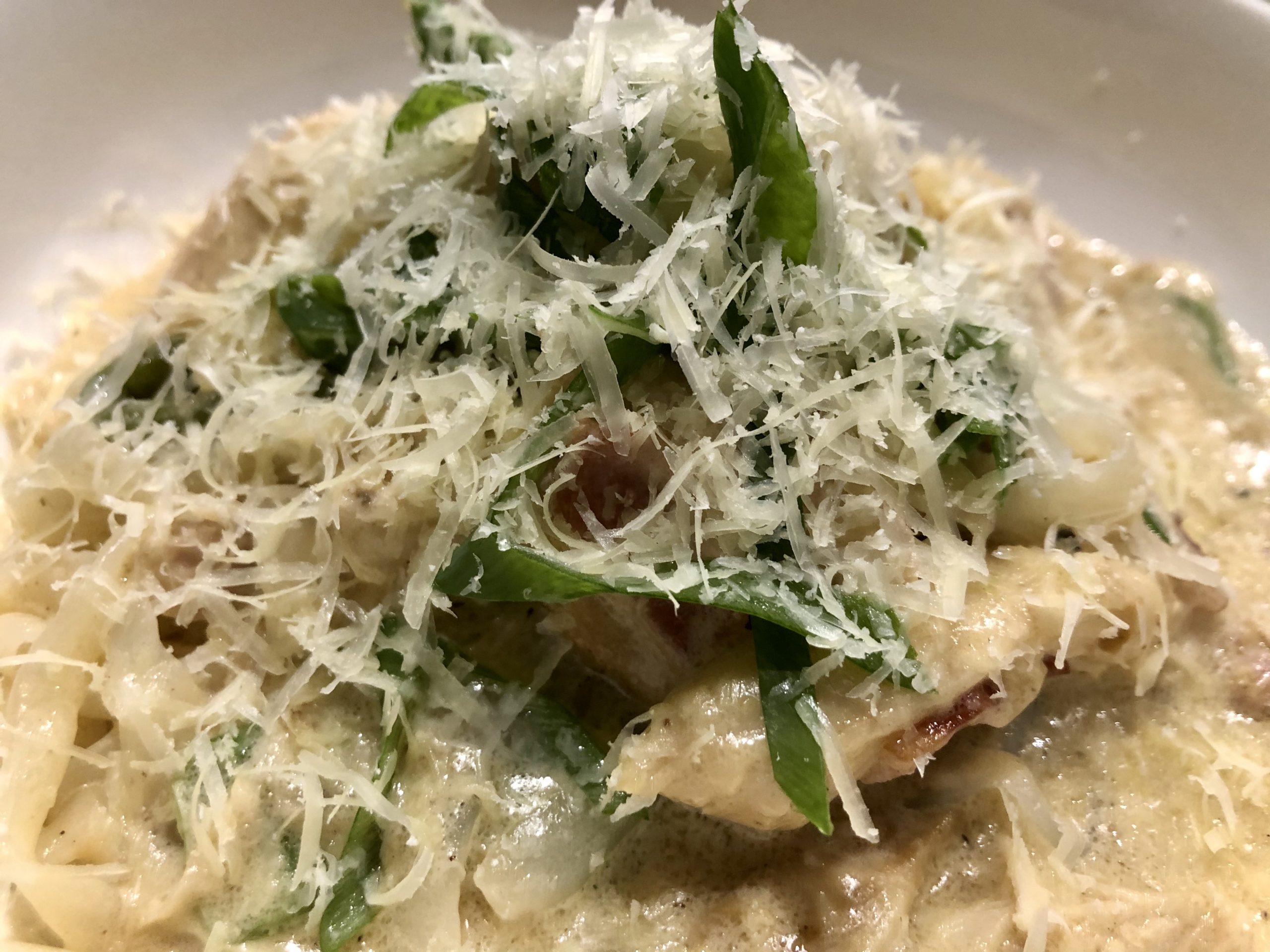 Creamy Chicken and Bacon Fettuccine Keto Style